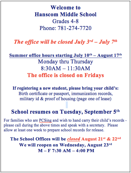 Summer Hours Summer Hours